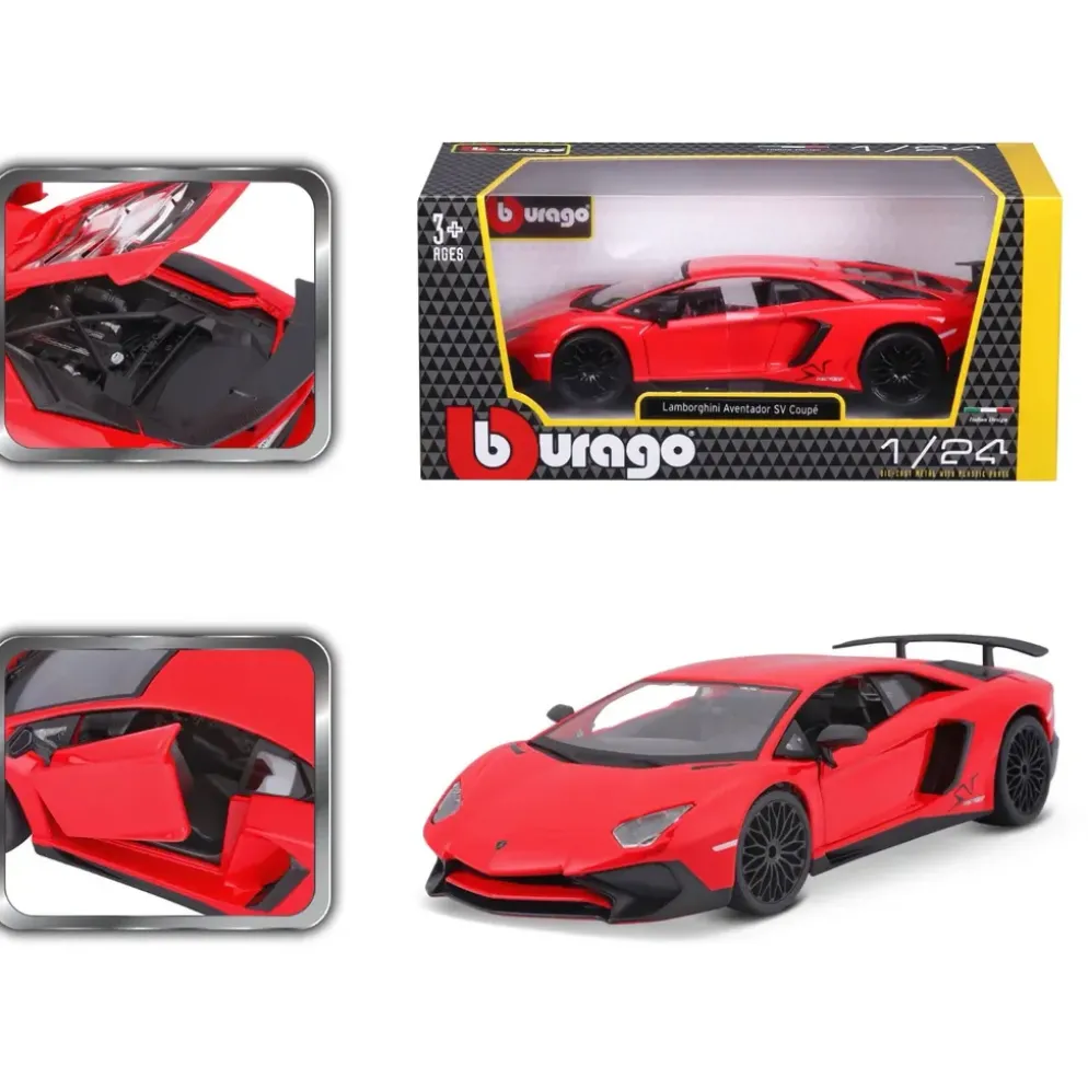 Lamborghini Aventador SV Coupé LP750-4 - Röd - Bburago 1:24