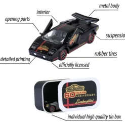 Lamborghini Countach LP400 - Svart - Majorette 60 Years - 7 cm