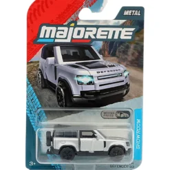 Land Rover Defender 90 - Silver - Showroom Premium Cars - Majorette - 7 cm