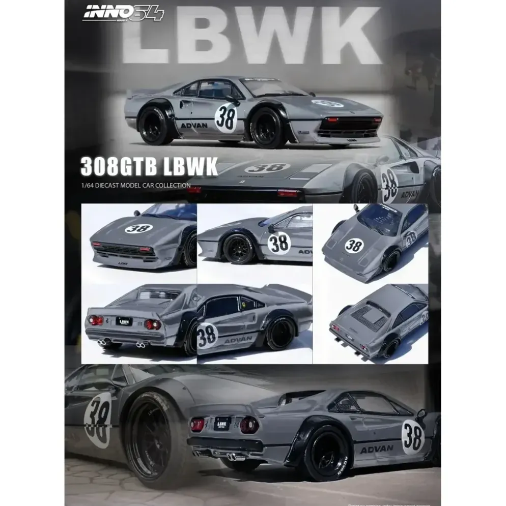 LBWK 308 GTB - Ferrari - Grå - Inno64 - 1:64