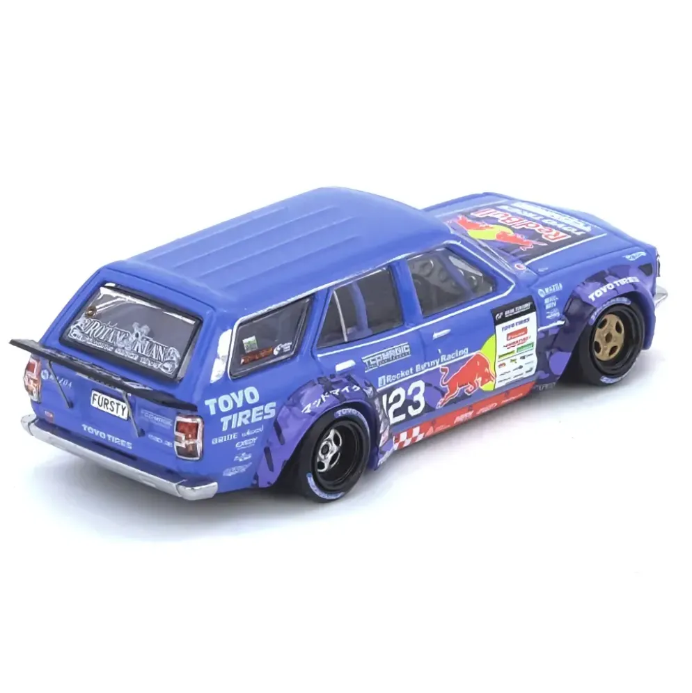Mad Mike 1976 Mazda RX3 Station Wagon - Blå - Inno Models - 1:64