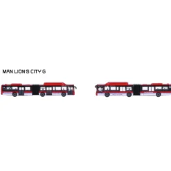 MAN Lion's City G - Röd - Buss - Majorette - 18 cm