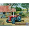 Massey-Ferguson 35 och Land Rover - Plåtskylt - 40x30 cm