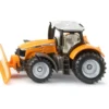 Massey Ferguson - Traktor med snöplog - Gul - 1564 - Siku - 8 cm