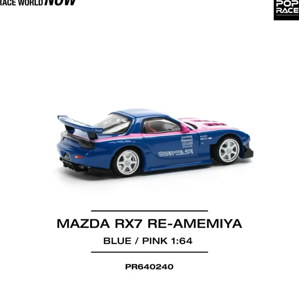 Mazda RX-7 RE Amemiya Widebody - Blå - 240 - Pop Race - 1:64