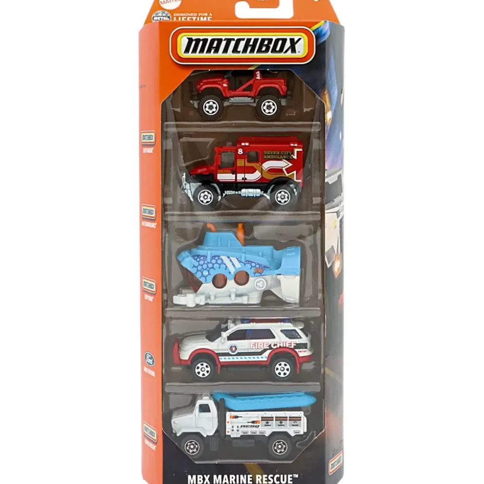MBX Marine Rescue - 5-pack leksaksbilar - Matchbox