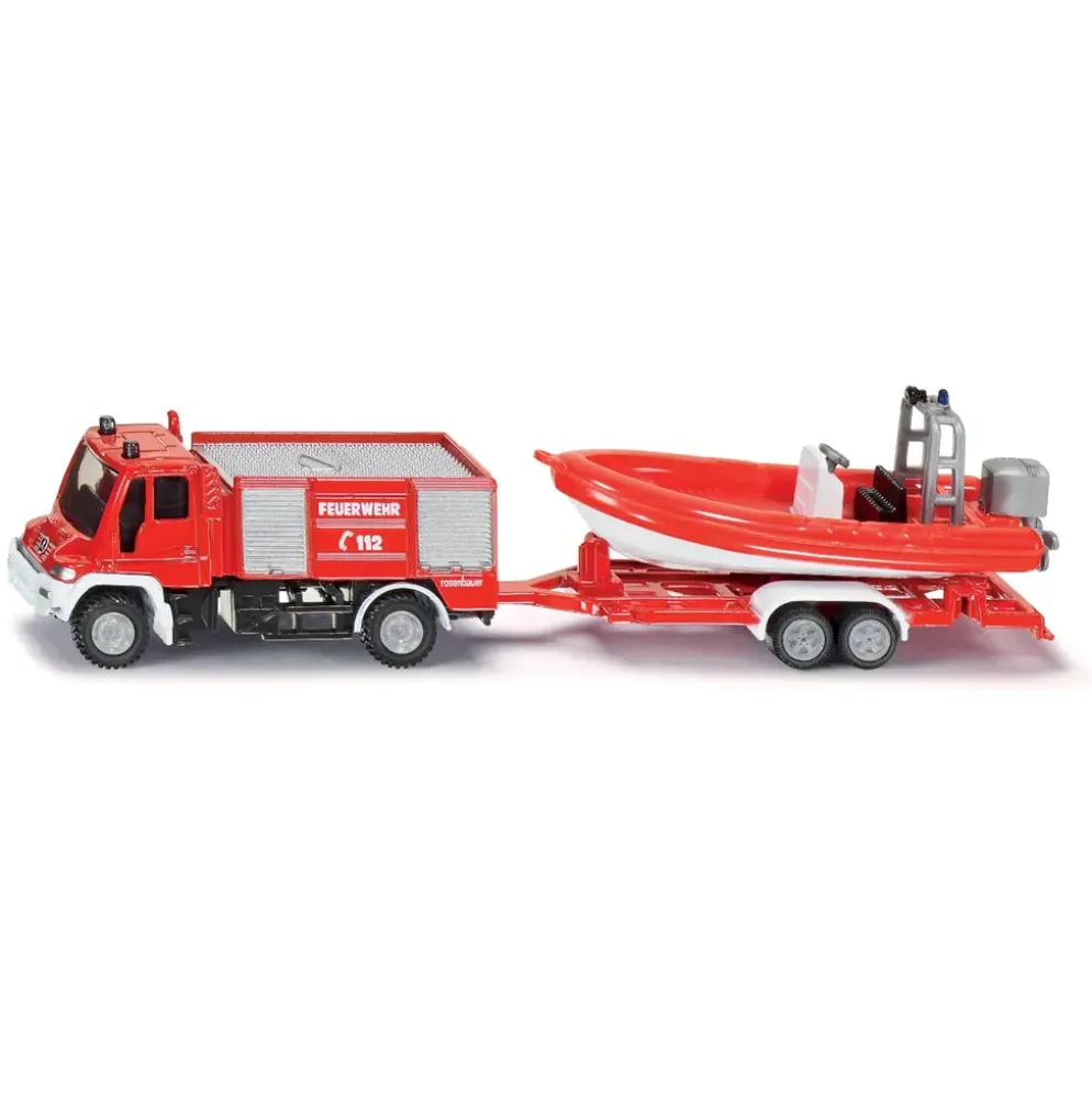 Mercedes-Benz Unimog Brandbil + Båt - 1636 - Siku - 1:87
