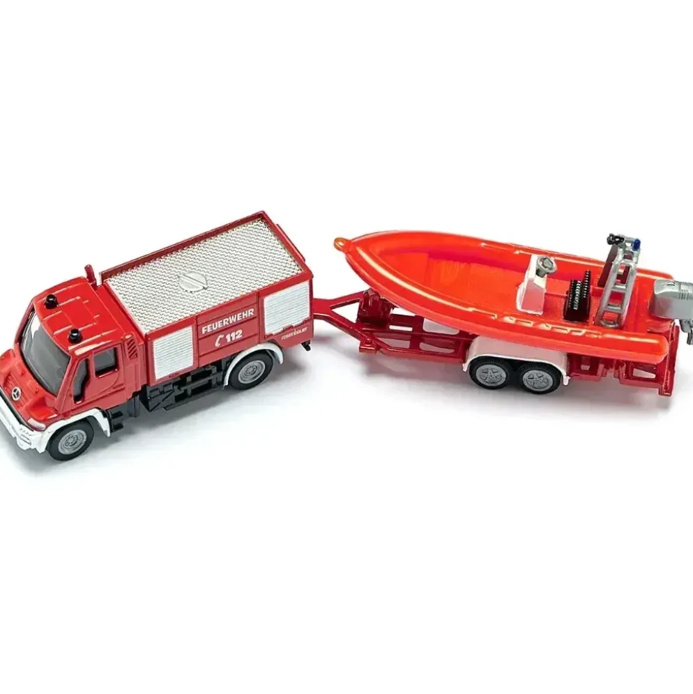 Mercedes-Benz Unimog Brandbil + Båt - 1636 - Siku - 1:87