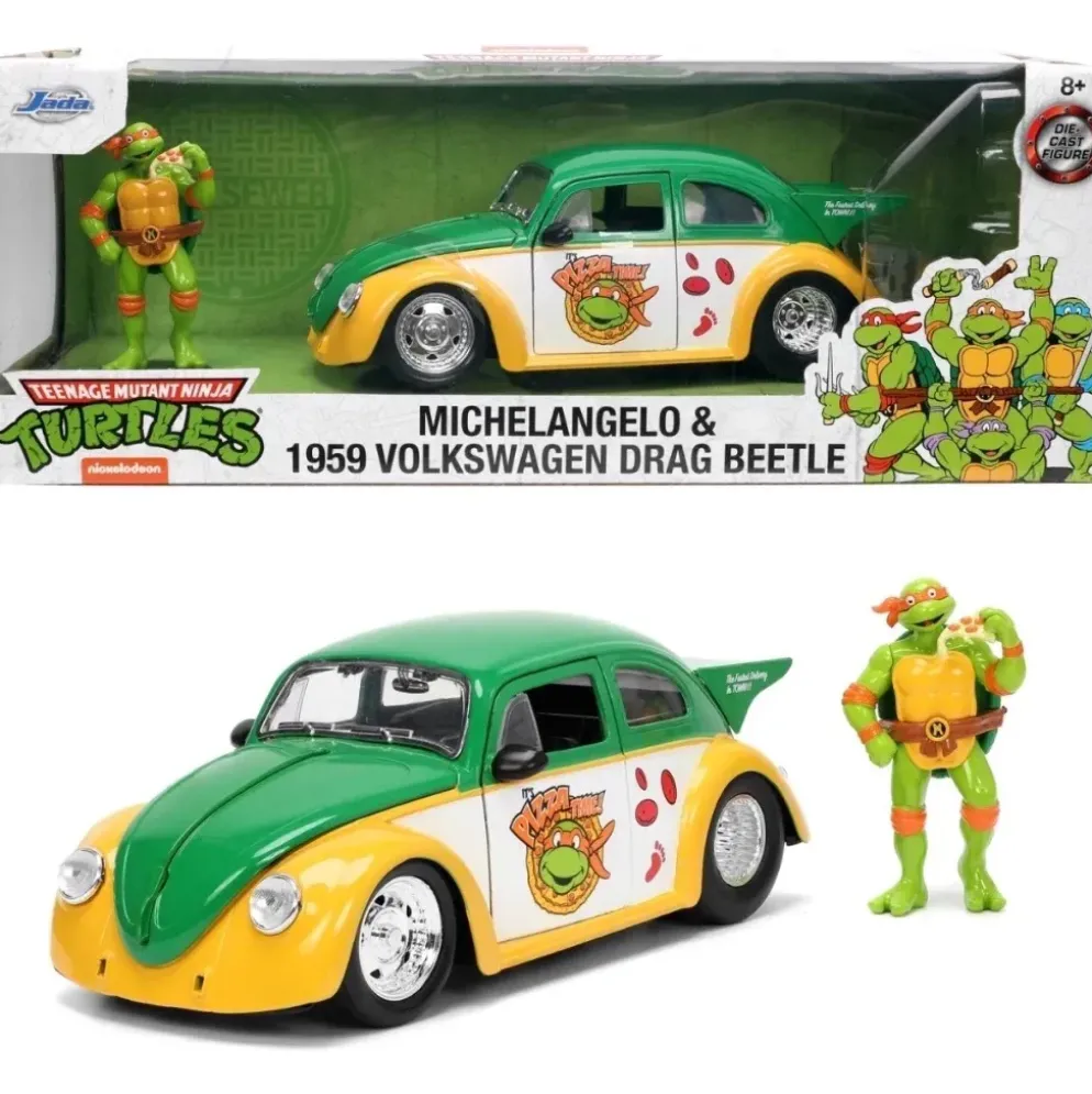 Michelangelo & 1959 Volkswagen Drag Beetle - Jada - 1:24