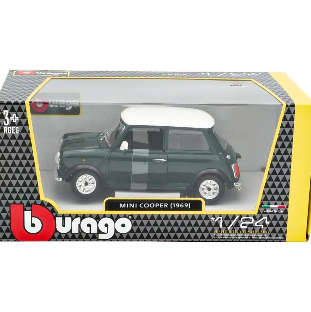 Mini Cooper - 1969 - Grön - Bburago - 1:24
