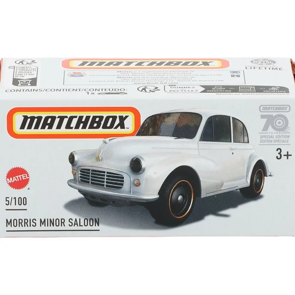 Morris Minor Saloon - Vit - Power Grab - Matchbox