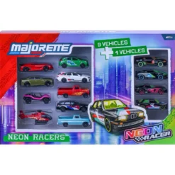Neon Racers - Storpack med 13 bilar - Majorette