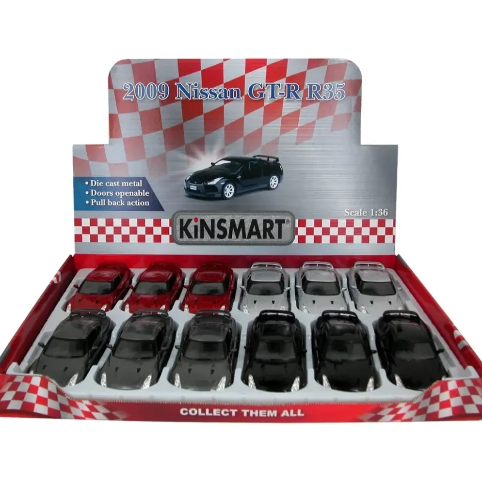 2009 Nissan GT-R R35 - Kinsmart - 1:36 - Grå