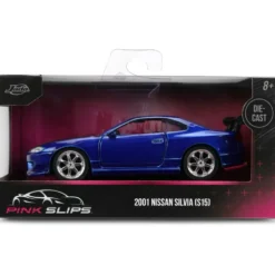 2001 Nissan Silvia (S15) - Blå - Pink Slips - Jada - 13 cm