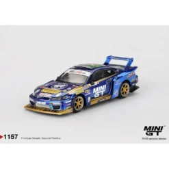 Nissan Silvia (S15) LB-Super Silhouette #555 Team MINI GT Liberty Walk 2025 Formula Drift - Blå - 1157 - Mini GT - 1:64