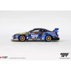Nissan Silvia (S15) LB-Super Silhouette #555 Team MINI GT Liberty Walk 2025 Formula Drift - Blå - 1157 - Mini GT - 1:64