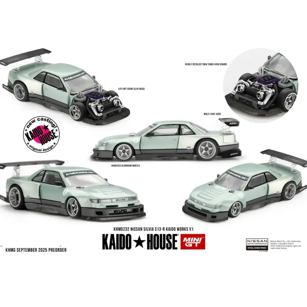 Nissan Silvia S13-R KAIDO WORKS V1 - 232 - Kaido House x Mini GT - 1:64