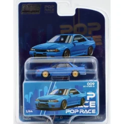 Nissan Skyline GT-R BNR 32 - Blå - 009 - Pop Race - 1:64