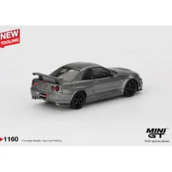 Nissan Skyline GT-R Dark Metal Gray (NISMO BNR34 CRS Version) - Grå - 1160 - Mini GT - 1:64
