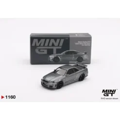 Nissan Skyline GT-R Dark Metal Gray (NISMO BNR34 CRS Version) - Grå - 1160 - Mini GT - 1:64