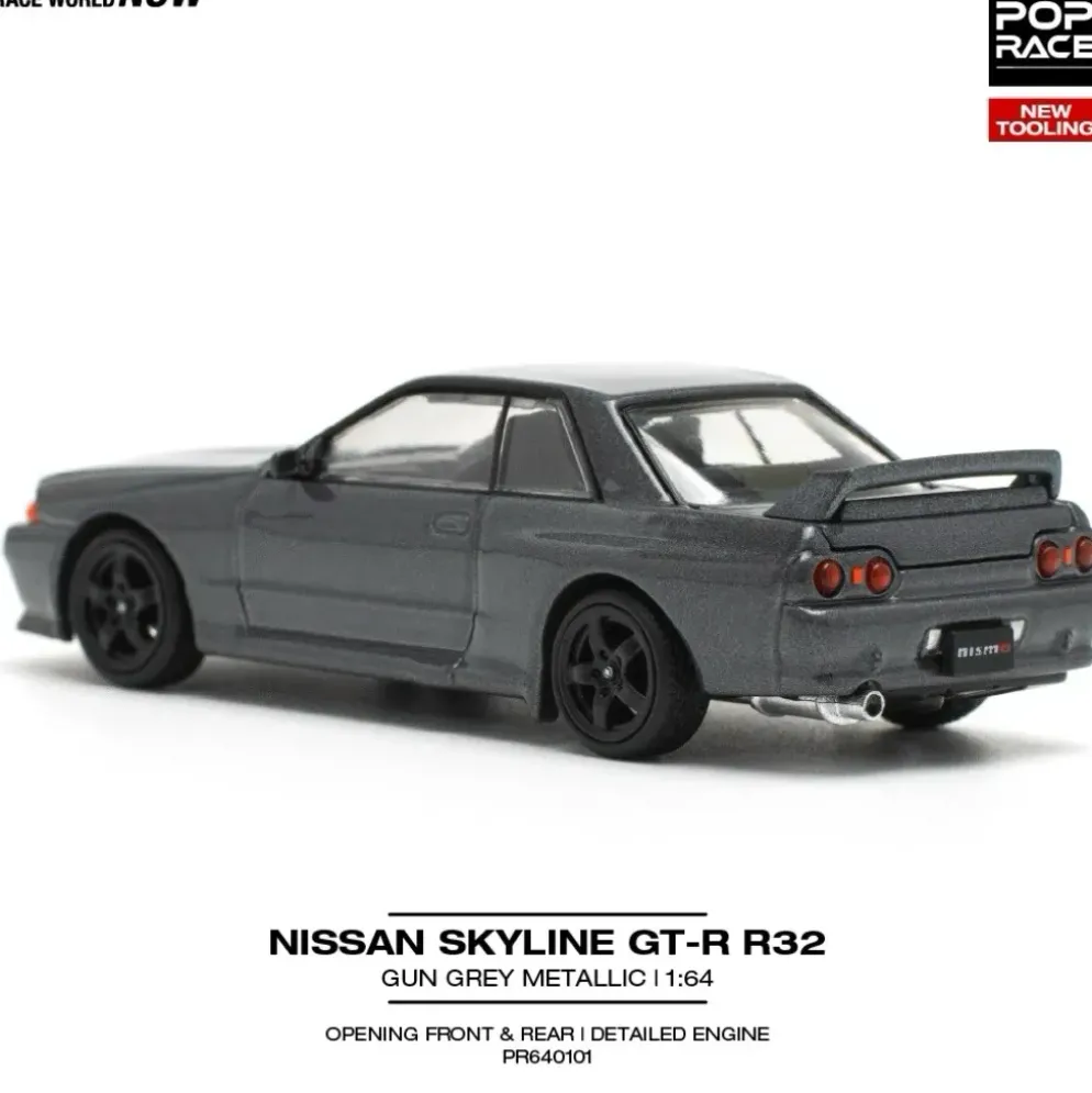Nissan Skyline GT-R R32 - Grå - Pop Race - 1:64