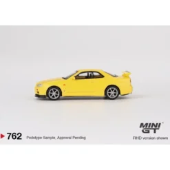 Nissan Skyline GT-R (R34) V-Spec - Gul 762 - Mini GT - 1:64