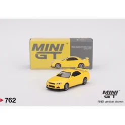 Nissan Skyline GT-R (R34) V-Spec - Gul 762 - Mini GT - 1:64