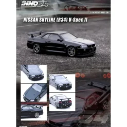 Nissan Skyline GT-R (R34) V-Spec II - Svart - Inno64 - 1:64