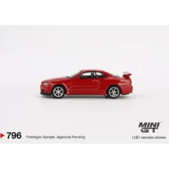 Nissan Skyline GT-R (R34) V-Spec - Röd 781 - Mini GT - 1:64