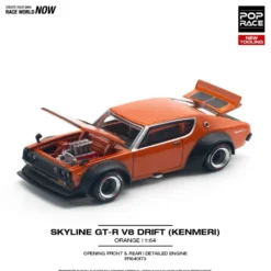 Nissan Skyline GT-R V8 Drift (Kenmeri) - Orange - 173 - Pop Race - 1:64