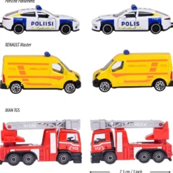 3-pack finska utryckningsfordon - S.O.S. Cars - Majorette