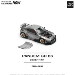 Pandem Toyota GR86 - Silver - 235 - Pop Race - 1:64