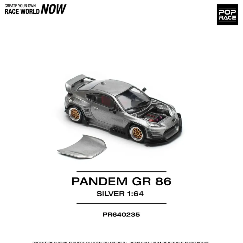 Pandem Toyota GR86 - Silver - 235 - Pop Race - 1:64