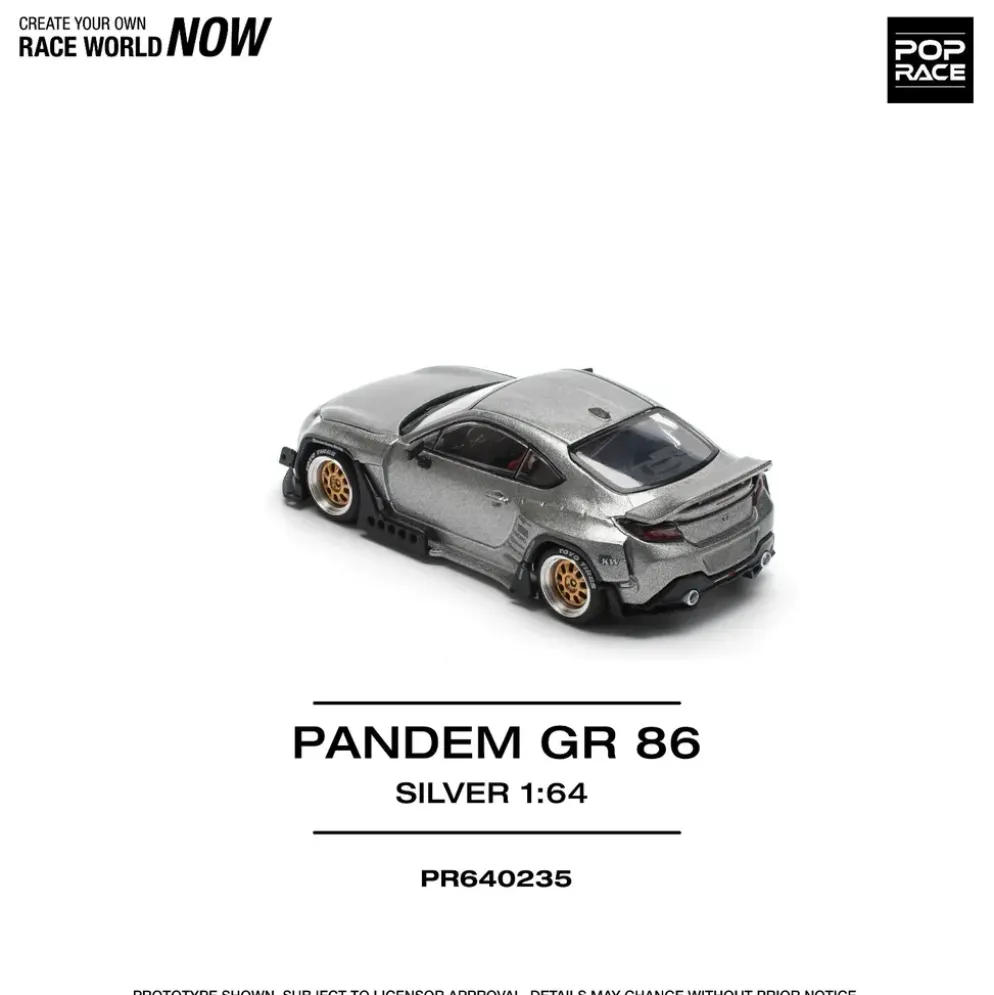 Pandem Toyota GR86 - Silver - 235 - Pop Race - 1:64