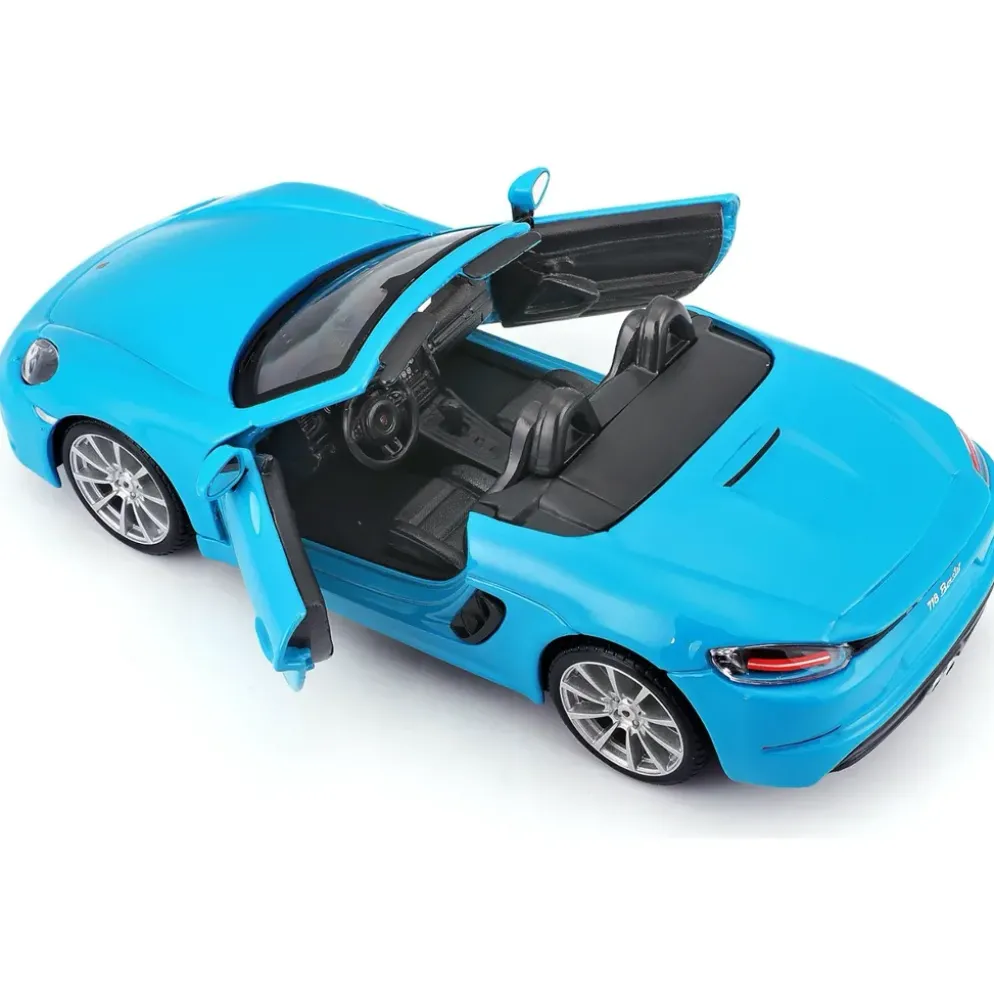Porsche 718 (982) Boxster Cabriolet - Ljusblå - Bburago - 1:24