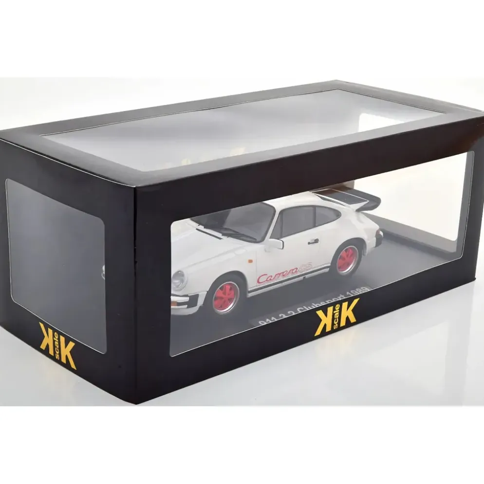 Porsche 911 Carrera Clubsport 1989 - Vit/Röd - KK-Scale 1:18