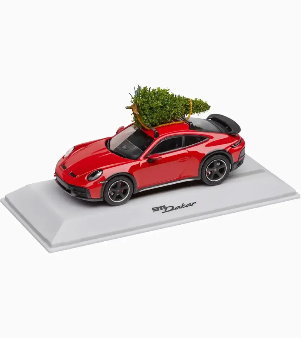 Porsche 911 (992) Dakar - Röd med julgran - Spark - 1:43