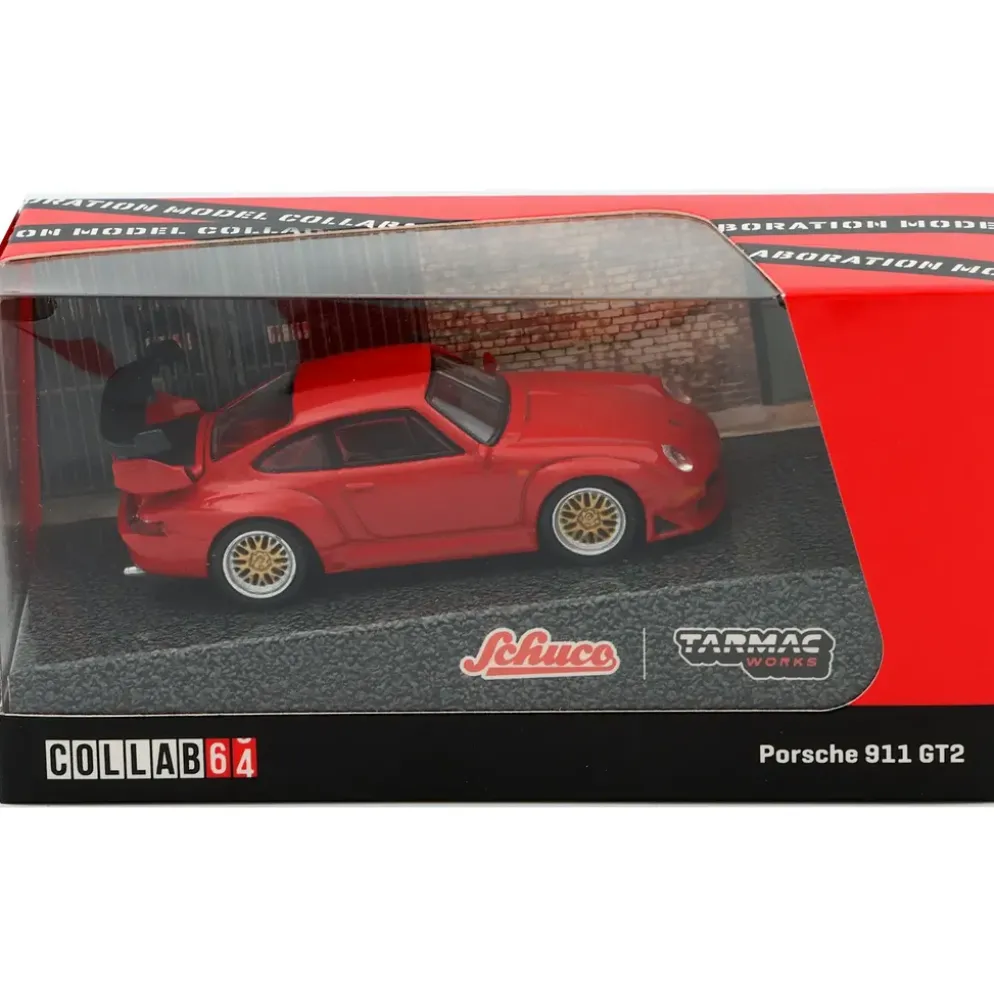 Porsche 911 GT2 - Röd - Tarmac x Schuco - 1:64