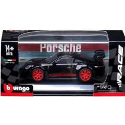Porsche 911 GT3 RS - Svart / Röd - Bburago - 1:43