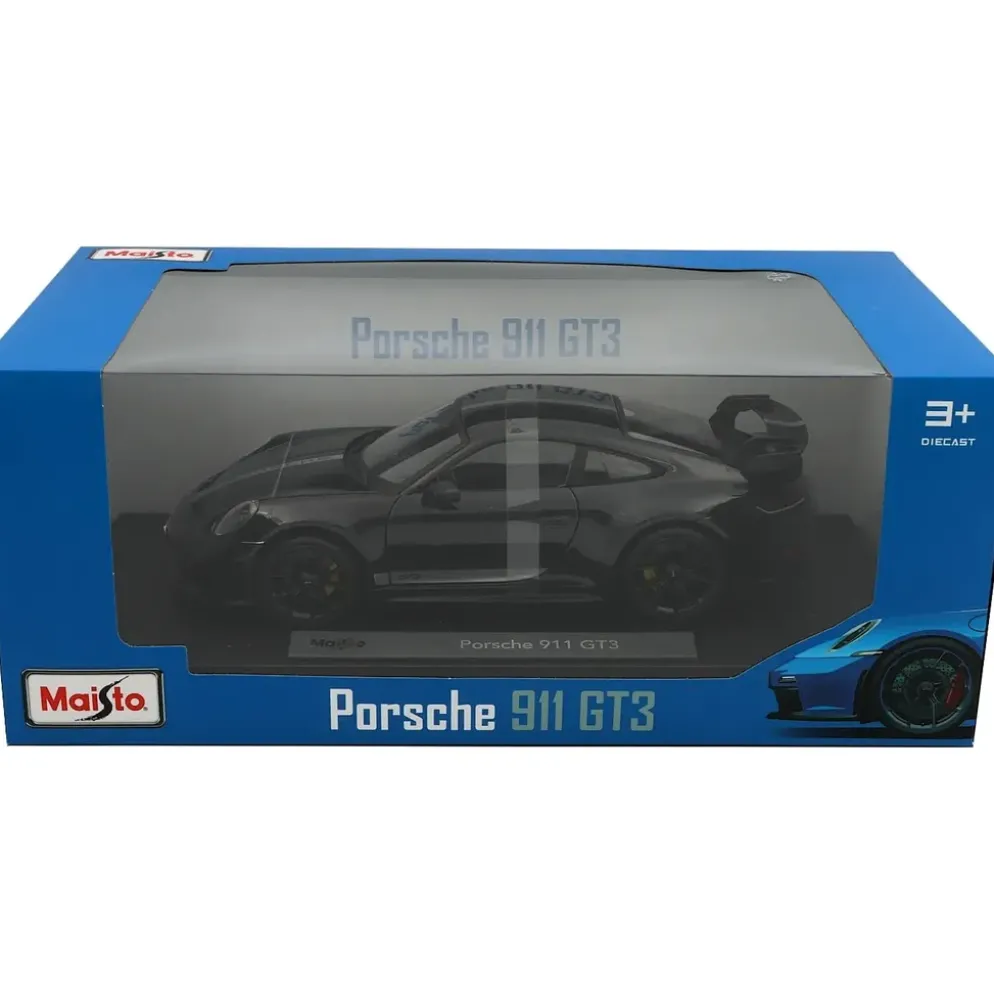 Porsche 911 GT3 - 2022 - Svart m. silverrand - Maisto - 1:18