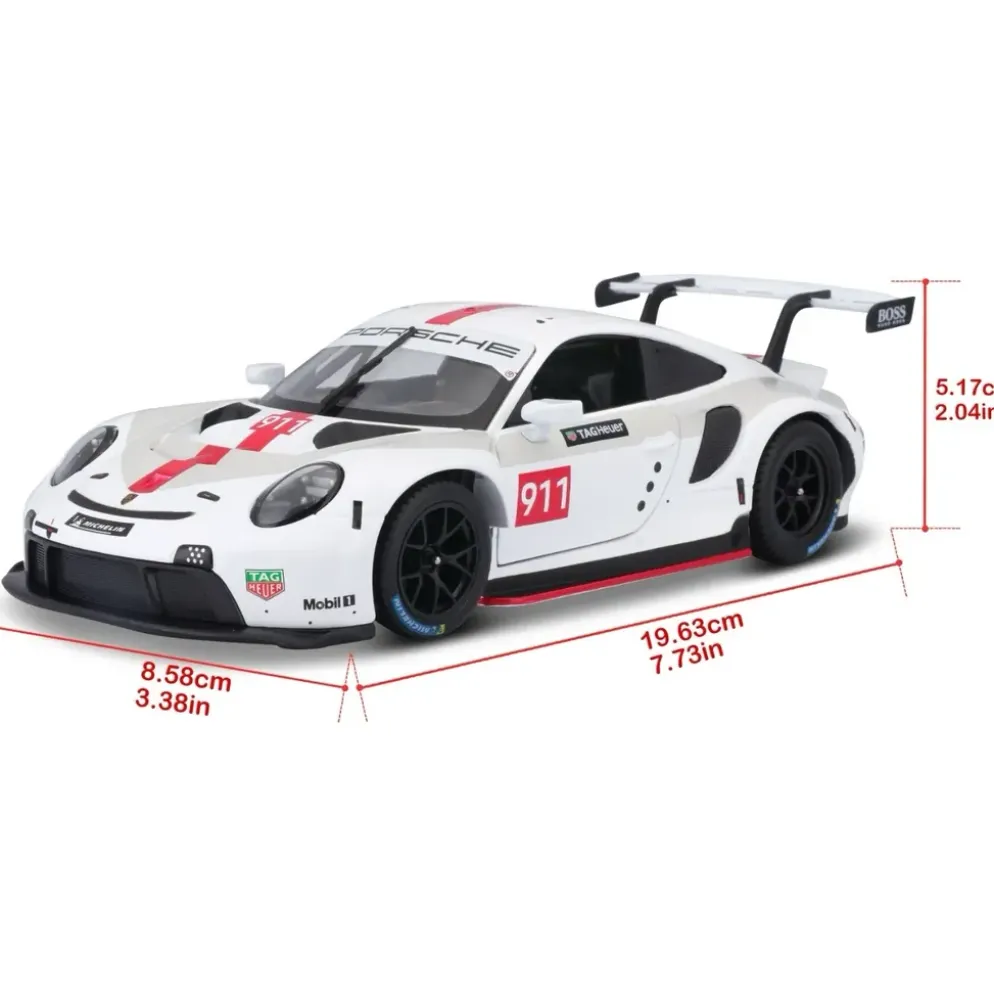 Porsche 911 RSR - Vit - Bburago - 1:24