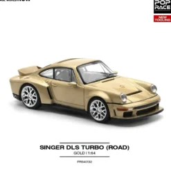 Porsche Singer DLS Turbo - Guld - 132 - Pop Race - 1:64