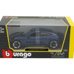 Porsche Taycan Turbo S - Blå - Bburago - 1:24