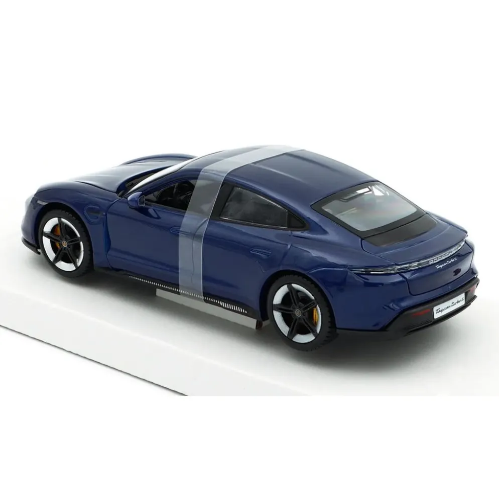 Porsche Taycan Turbo S - Blå - Bburago - 1:24