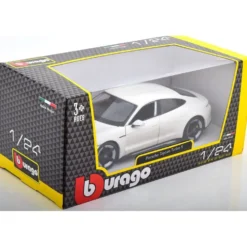 Porsche Taycan Turbo S - 2020 - Vit - Bburago - 1:24