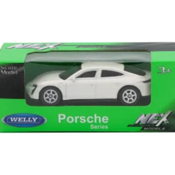 Porsche Turbo Taycan S - Vit - Welly - 7 cm