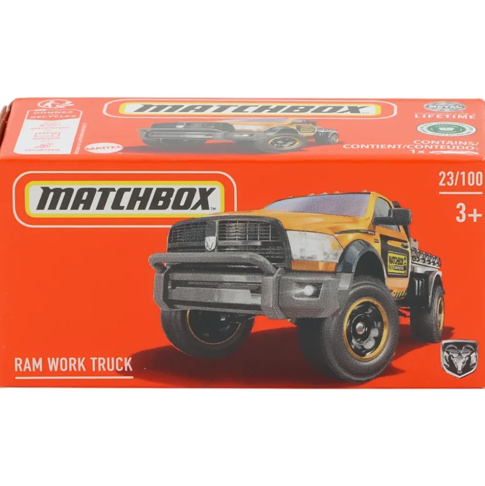 RAM Flatbed Work Truck - Orange - Power Grab 23/100 - Matchbox