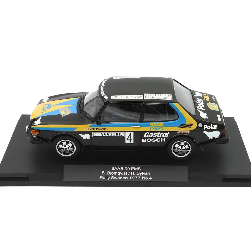 Saab 99 EMS - Blomqvist / Sylvan - Rally Sweden 1977 - MCG - 1:18