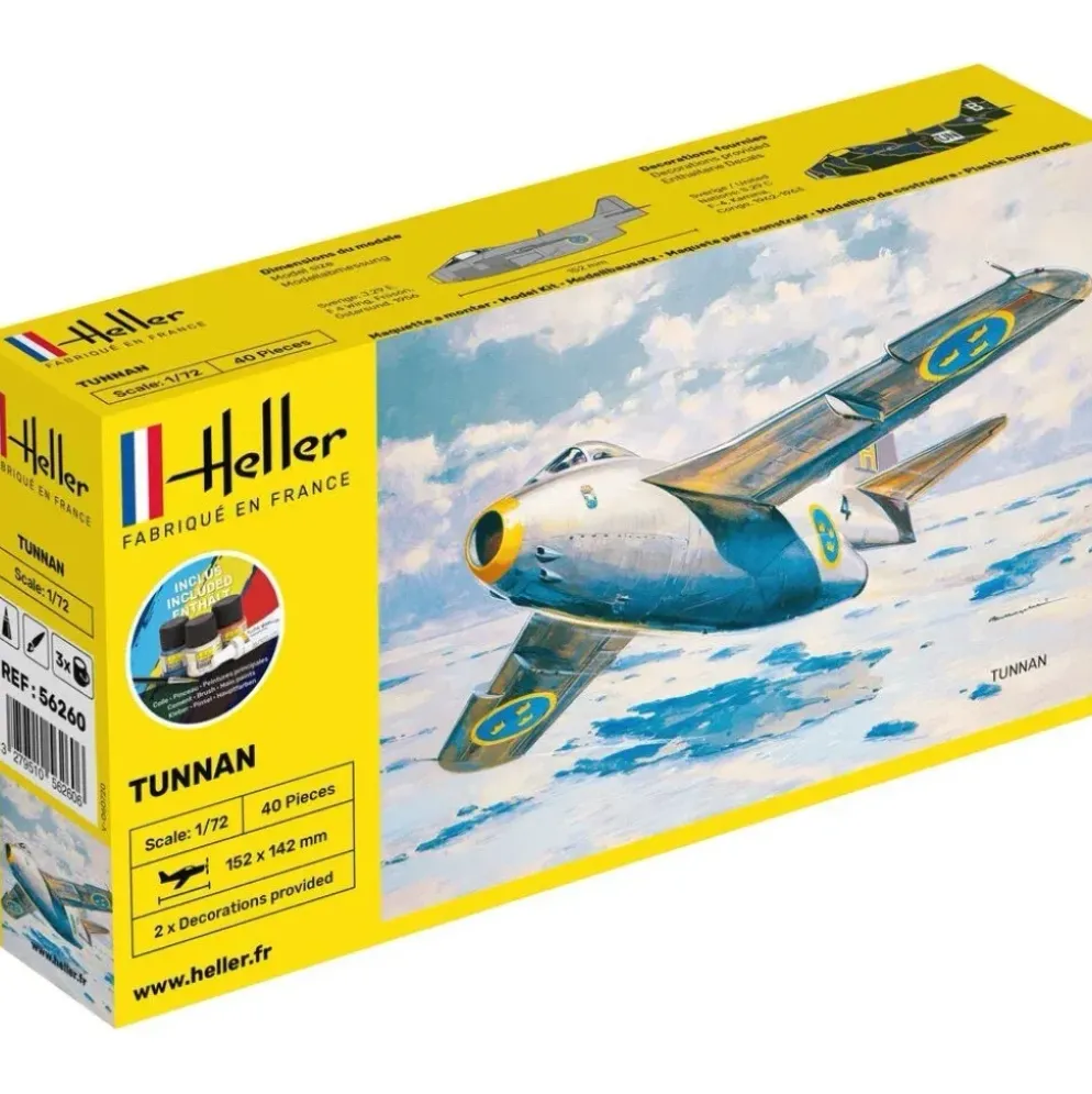 Saab 29 Tunnan - Byggsats inkl Färg - 56260 - Heller - 1:72