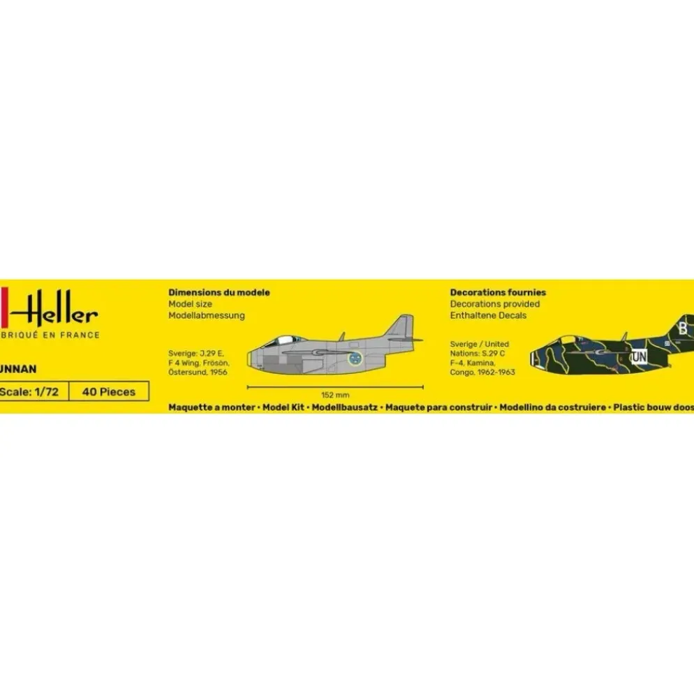 Saab 29 Tunnan - Byggsats inkl Färg - 56260 - Heller - 1:72